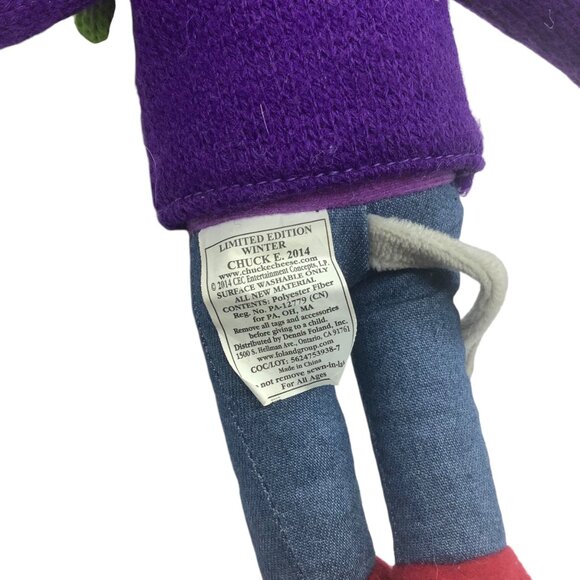 Chuck E. Cheese 2014 Limited Edition Winter Fun Mouse Plush Stuffed Animal 11" - Picture 4 of 8